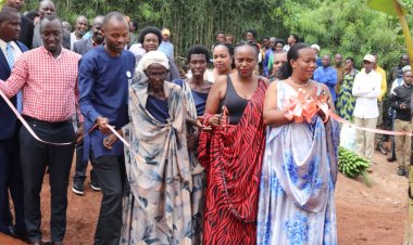 Rwamagana: Genocide survivor Mrs. Nyiramudahinga was presented with a built house