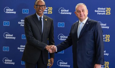 Amafoto: Perezida Kagame ari mu Ububiligi, mu nama ya Global Gateway Forum 2025